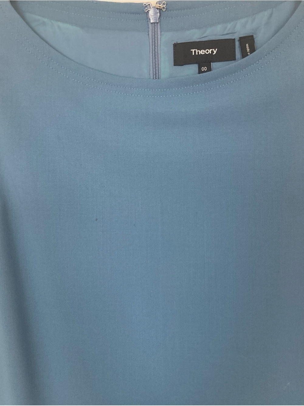 Theory Risbana Wool Sheath Dress Size 00 Blue Stretch Work Office Career - Picture 2 of 14